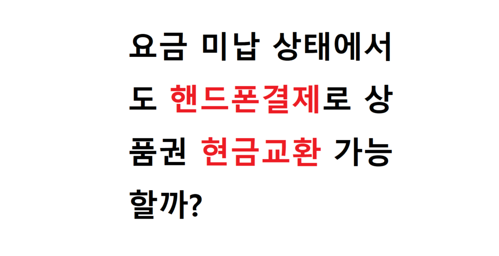 요금 미납 상태에서도 핸드폰결제로 상품권 현금교환 가능할까? 2 111 7